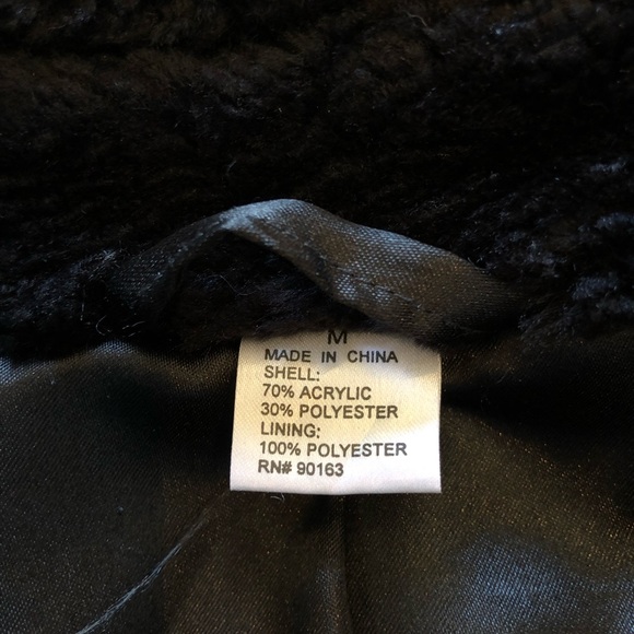 Long Oversize Faux Persian Lamb Fur Coat - Black Teddy - Picture 7 of 7